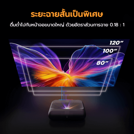 โปรเจคเตอร์ YABER K300S LASER PROJECTOR สีดำ UST คมชัด 1080P สว่าง 1000 ANSI ลำโพง JBL_3